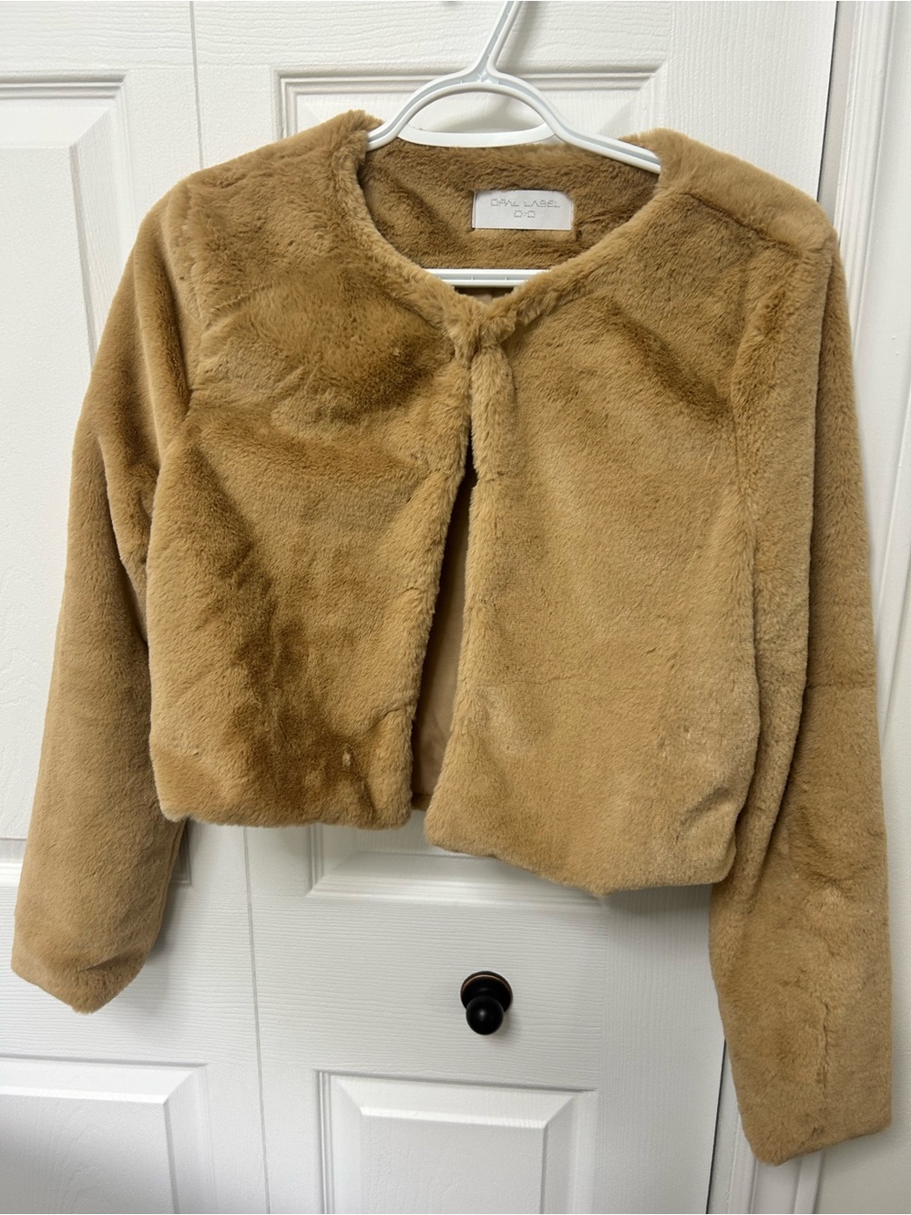 Faux Fur Jacket in Camel